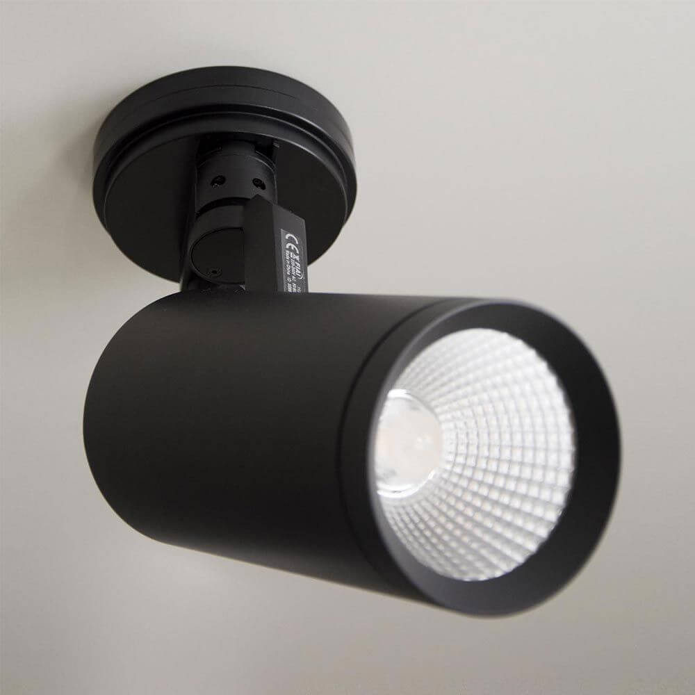 Aufbauadapter für 3-Phasen Schienenstrahler Schwarz 1-Phase Ø 11cm an der Decke montiert