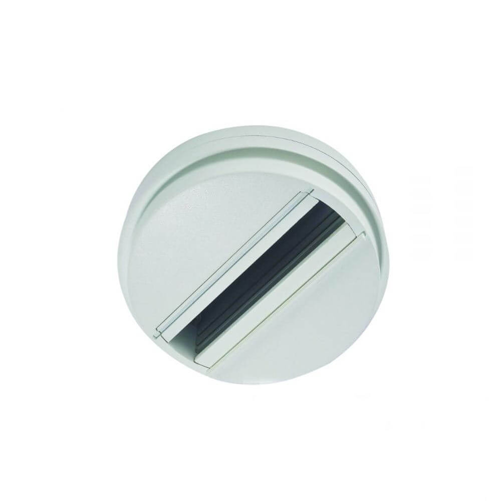 Aufbauadapter für 3-Phasen Schienenstrahler Weiß 1-Phase Ø 11cm von oben, geeignet für 230V Anschluss.