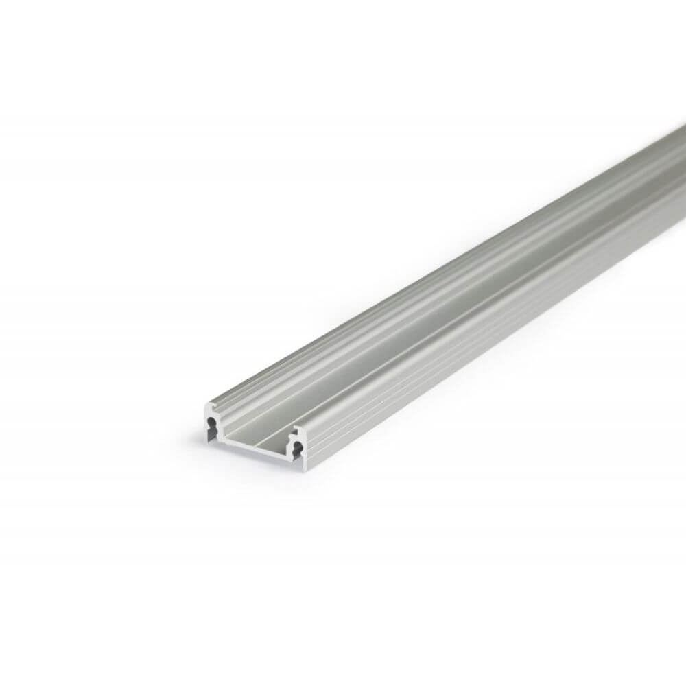 Aufbauprofil flach 200cm Alu-eloxiert ohne Abdeckung für LED-Strips - Aluminium-Profil für LED-Beleuchtungssysteme