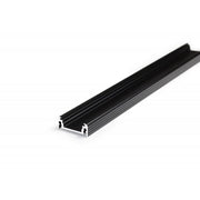 Profilé de montage plat 200 cm noir sans couvercle pour bandes LED