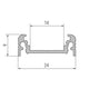 Aufbauprofil flach 200cm Weiß ohne Abdeckung für LED-Strips - technisches Profil mit Abmessungen