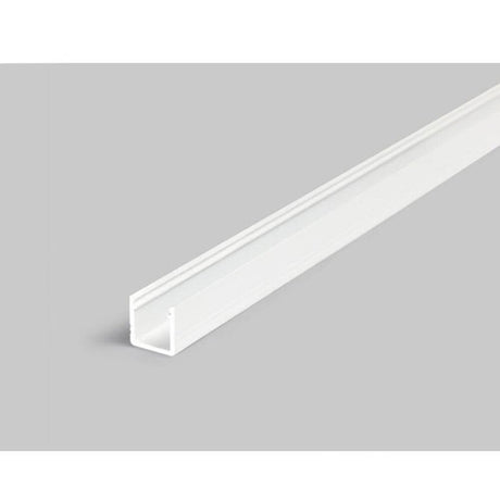 Aufbauprofil micro 200cm Weiß ohne Abdeckung für LED-Strips auf grauem Hintergrund