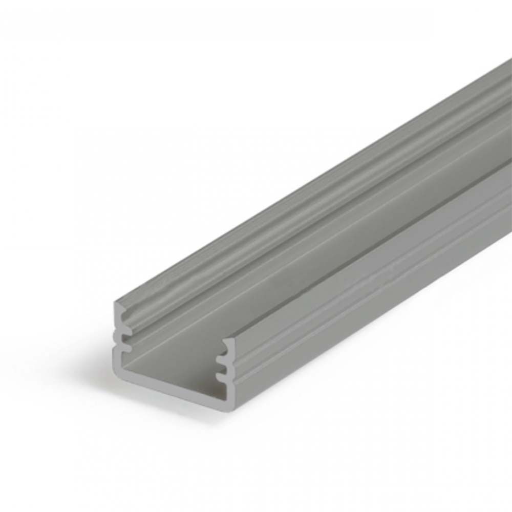 Opbygningsprofil mini 200cm Alu-anodiseret uden dækning til LED-strips 
