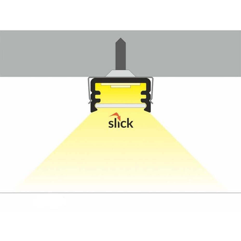 Opbygningsprofil mini 200cm Alu-rør uden dæksel til LED-strips 