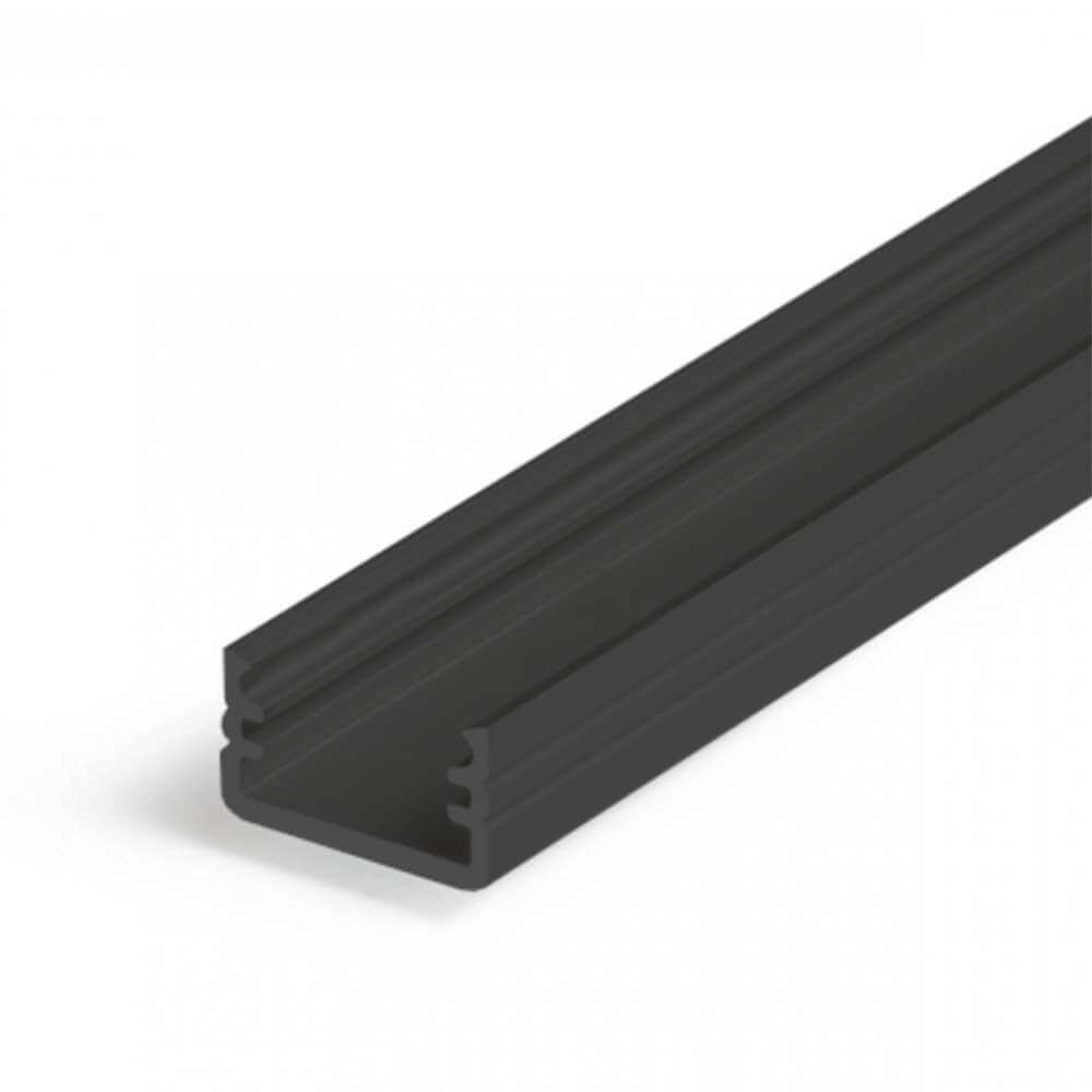 Aufbauprofil mini 200cm Schwarz ohne Abdeckung für LED-Strips