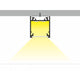 Aufbauprofil tief 200cm Weiß ohne Abdeckung für LED-Strips mit LED-Beleuchtung.