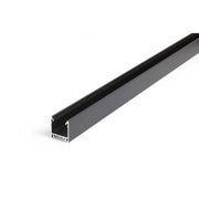 Aufbauprofil tief 200cm Schwarz ohne Abdeckung für LED-Strips für sauberen Einbau und optimale Wärmeableitung