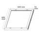 Aufbaurahmen Weiß für LED Panel 625, Maße 643 mm x 643 mm x 51 mm, ideal für Schnellmontage.