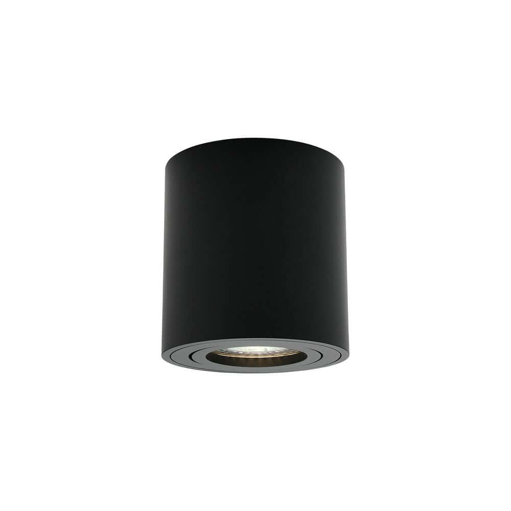 Aufbaustrahler Sabonis in Schwarz, elegantes Aubaudownlight mit verstellbarem Licht.