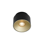 Aufbaustrahler Torone in Schwarz mit zylindrischem Leuchtenkopf für moderne Flur-, Küchen- und Wohnraumbeleuchtung