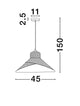 Aura Pendelleuchte Ø 61cm Rattan- technische Zeichnung mit Abmessungen und Designdetails.
