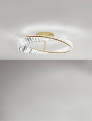 Aurelia LED Deckenleuchte Ø 60cm 3500K, goldene Deckenlampe mit Kristallelementen für elegante Raumbeleuchtung