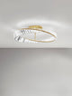 Aurelia LED Deckenleuchte Ø 60cm 3500K mit elegantem Goldring und Kristallelementen.