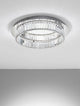 Aurelia LED Deckenleuchte 3500K Chrom mit K5 Kristallen und verchromtem Metall, ideal für moderne Räume.