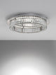 Aurelia LED Deckenleuchte 3500K Chrom mit glasklaren K5 Kristallen und verchromtem Metall.