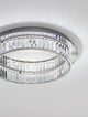 Aurelia LED Deckenleuchte 3500K Chrom mit K5 Kristallen und verchromtem Metall.