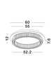 Technische Zeichnung der Aurelia LED Deckenleuchte 3500K Chrom mit Abmessungen.
