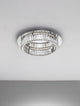 Aurelia LED Deckenleuchte 3500K Chrom mit glasklaren K5 Kristallen und verchromtem Metall.