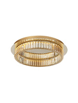 Aurelia LED Deckenleuchte 3500K in Gold mit Glasstäben für blendfreies Licht und modernes Design.