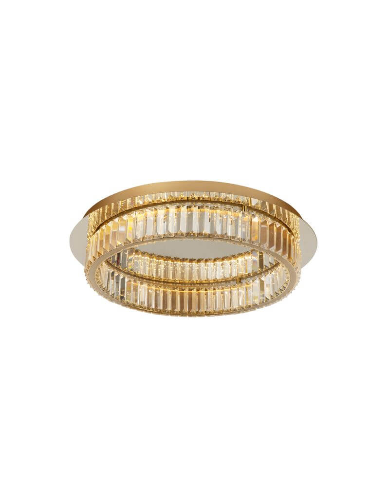Aurelia LED Deckenleuchte 3500K in Gold, modernes Design mit Glasstäben und blendfreier Beleuchtung
