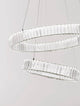 Aurelia LED Pendelleuchte Ø 60cm 2-flammig mit K5 Kristallen und Chromring, modernes Design.