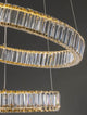 Aurelia LED Pendelleuchte Ø 60cm 2-flammig mit K5 Kristallen und Chromring, moderne Raumbeleuchtung.