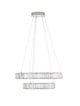 Aurelia LED Pendelleuchte Ø 60cm 2-flammig mit Chromring und K5 Kristallen.