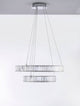 Aurelia LED Pendelleuchte Ø 60cm 2-flammig mit K5 Kristallen und Chromring, modernes Design.