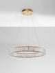 Aurelia LED Pendelleuchte Ø 60cm 3500K mit elegantem Design und klaren K5 Kristallen, ideal für modernes Wohnen.