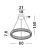 Technische Zeichnung der Aurelia LED Pendelleuchte Ø 60cm 3500K mit Maßen und Designhinweisen.