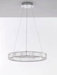 Aurelia LED Pendelleuchte Ø 60cm 3500K mit klarem K5 Kristall und schlankem Chromring