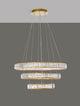 Aurelia LED Pendelleuchte Ø 80cm 3500K über grauem Hintergrund mit elegantem Design und Glasstäben.