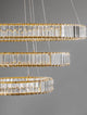 Aurelia LED Pendelleuchte Ø 80cm 3500K mit elegantem Glasdesign und goldenen Akzenten.