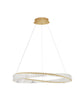 Aurelia LED Pendelleuchte Ø 80cm 3500K in schimmerndem Gold und Kristallstäben, modernes Design für elegantes Licht.