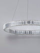 Aurelia LED Pendelleuchte Ø 80cm 3500K mit hohem K5-Kristall-Finish und elegantem Chromring.