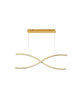 Aurelia LED Pendelleuchte 2-flammig in elegantem Design mit goldenen Metall und K5-Kristallen.