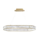 Aurelia LED Pendelleuchte 3500K mit goldfarbenem Gestell und Glasstäben, ideal für stilvolle Räume.
