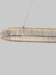 Aurelia LED Pendelleuchte 3500K mit goldfarbenem Metallgestell und massiven Glasstäben