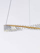 Aurelia LED Pendelleuchte 3500K Gold mit goldenen und gläsernen Elementen in modernem Design.