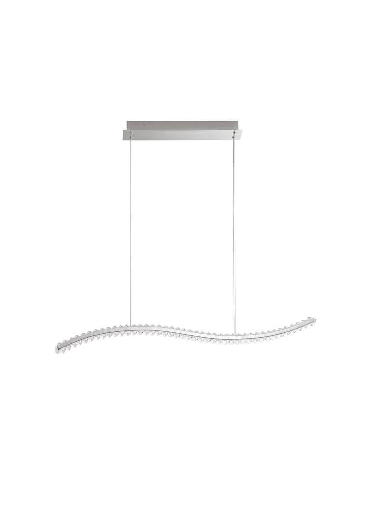 Aurelia LED Pendelleuchte 3500K mit modernem Design und filigranem Wellenring aus Metall.