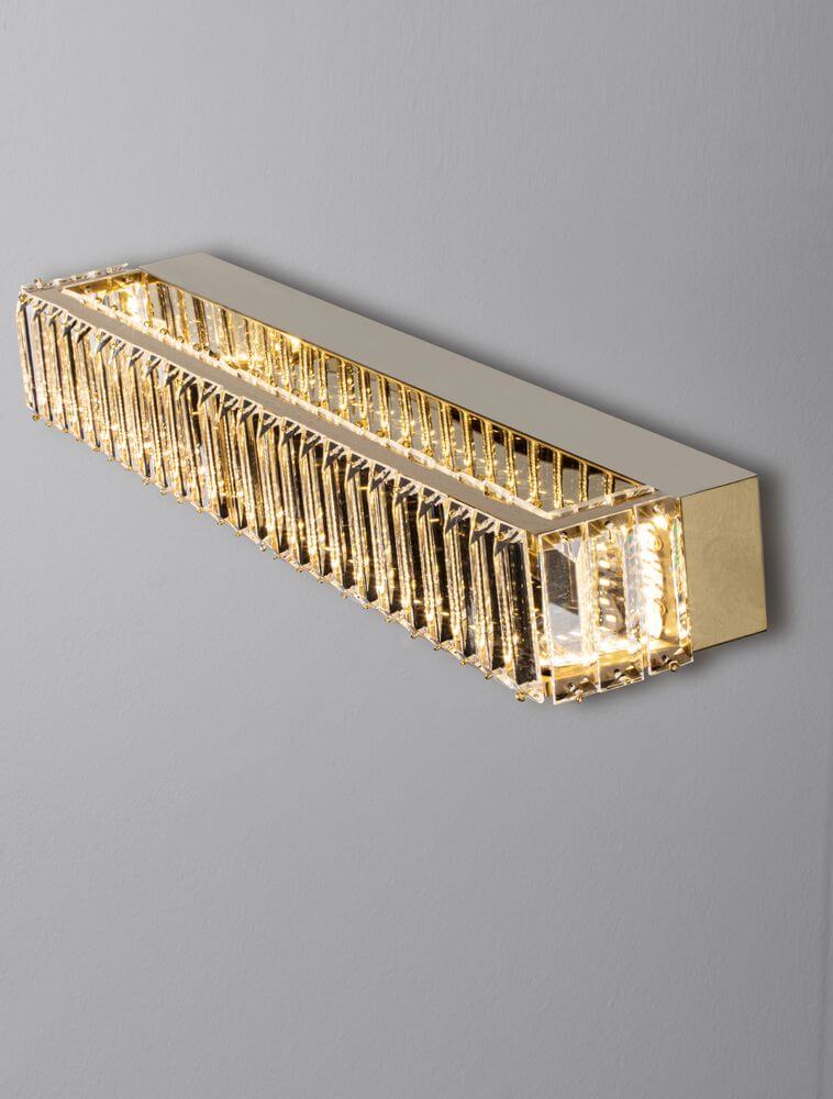 Aurelia LED Wandleuchte 3500K - verchromte Metallwandleuchte mit K5-Kristallen, warmweißes Strahllicht und edles Design