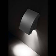 Outdoor wall light PROA IP44 dark grey mounted on the wall, modern design.