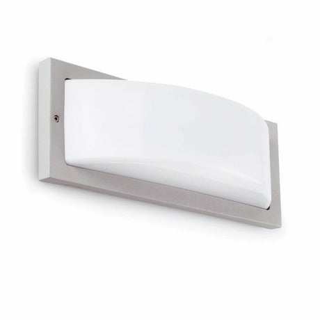 Außen-Wandleuchte MOL-1 IP44 Dunkelgrau in modernem Design mit weißem Leuchtkörper.