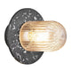 Außendeckenlampe Januka IP54 in modernem Design mit Glas und schwarzem Gehäuse.