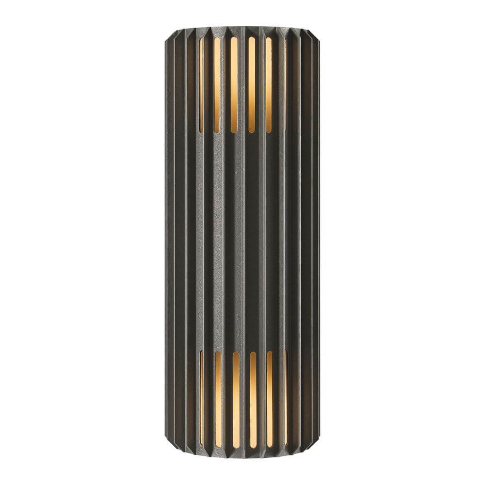 Außenwandlampe Aludra Double Seaside IP54 mit modernem, skulpturalem Design und Licht- und Schatteneffekt.