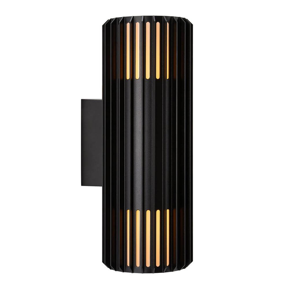 Außenwandlampe Aludra Double Seaside IP54 in modernem Design mit Licht- und Schatteneffekt.