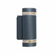 Außenwandlampe Focus IP44 in Anthrazit mit seitlichem Lichtschlitz und modernem Design.