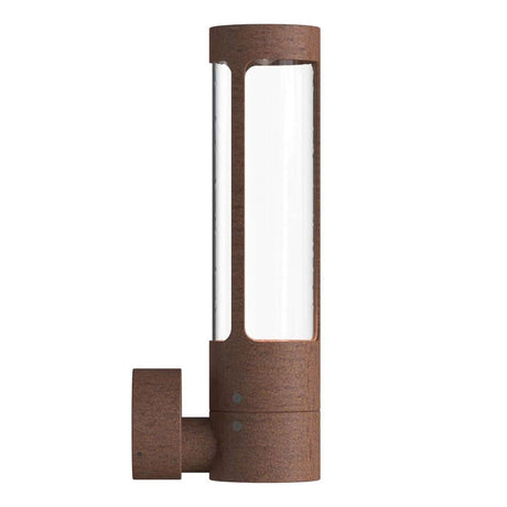 Außenwandlampe Helix IP44 in Corten mit markantem Design und indirekter Beleuchtung für Außenbereiche