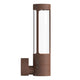 Außenwandlampe Helix IP44 in Corten-Design mit sichtbar konstruierten Schrauben und indirekter Beleuchtung.