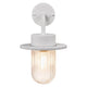 Außenwandlampe Januka IP54 mit elegantem Design und geripptem Glasdiffusor.